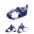 Bebê Pré-Walker Flor Appliqued Vestido Sólido Branco Mary Jane Infantil Sapatos coloridos